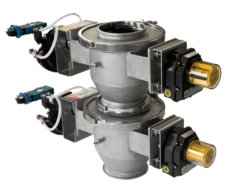 Roto-Disc double dump airlock valve